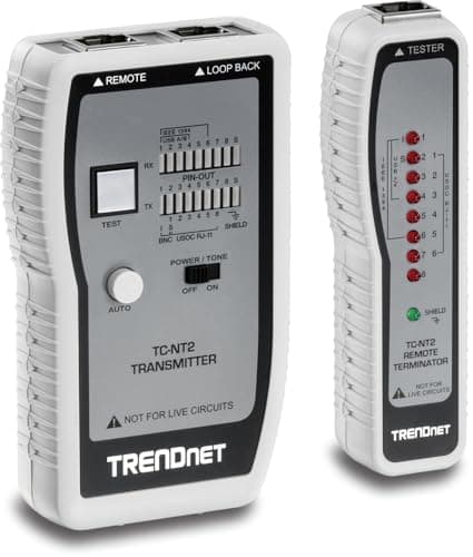 Image of TRENDnet Network Cable Tester, Tests Ethernet/USB & BNC Cables, Accurately Test Pin Configurations up to 300M (984 ft), TC-NT2, Blue, White