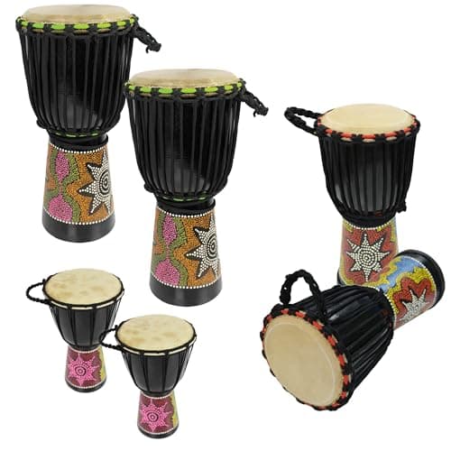 Image of A-Star Djembe African Drums - 6 Player Set