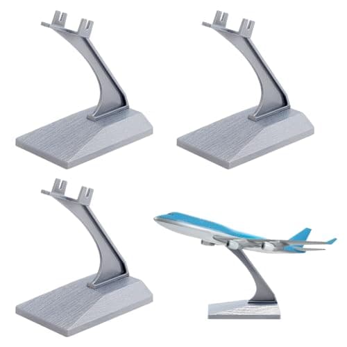 Image of FINGERINSPIRE 4 Sets Plastic Model Plane Display Stand Gray Detachable Display Holder Universal Aircraft Model Plane Stand No Airplane Model Show Stand for Building Blocks Planes Accessories
