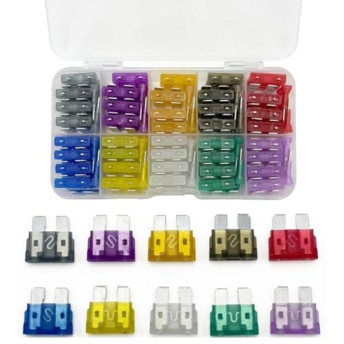 Image of 100pcs Car Fuse Kit – Micro & Standard Blade Fuse Assortment 2A–35A with Colour-Coded Fuses for Auto, Truck, Motorcycle and RV – Replacement automotive blade fuses set, 10 sizes