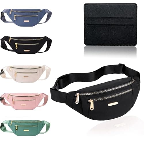 Image of BAIYSFFG Fanny Pack Fashionable Waist Bag Unisex Fashion Waist Bag Casual Travel Bum Bag with 3 Zipper Pockets for Women Men Sports Running Hiking Jogging (Black)