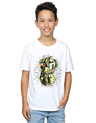 Image of Marvel Boys Avengers Infinity War Thanos Fist T-Shirt White 9-11 Years