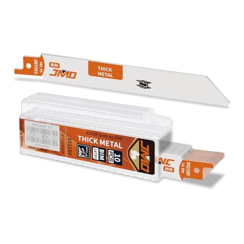 Image of JMD 10-Piece S922BF Reciprocating Saw Blades Metal 14TPI Reciprocating Saw Blade Set for Cutting Metal 150mm BIM Sabre Saw Blades Compatible with Bosch Dewalt Makita etc