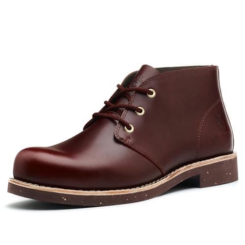 Image of SL-Saint Men's Handmade Classic Chukka Boots Fashion Genuine Cowhide Comfortable Shoes Lace Up Casual (Red-Brown Leather Lining, Adult, Men, 9, Numeric, UK Footwear Size System, Medium)