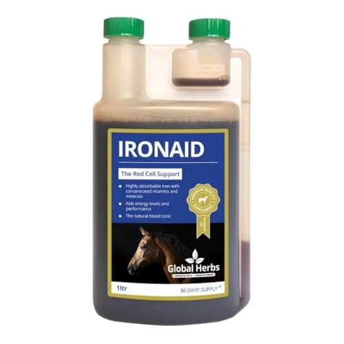 Image of Global Herbs Ironaid Equine Iron & Vitamin Blood Tonic for Energy Support 1 Litre