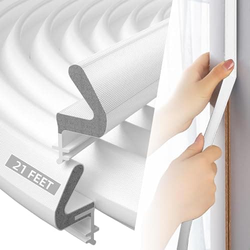 Image of 21Ft/6.5M White Q-Lon Kerf Weather Strip upvc Door Seal,PU Foam Draft Excluder for Doors,PVC Sound Proofing Window Gasket Rubber Seal Replacement,Front Door Frame Sealing Draught Window Cold Blocker