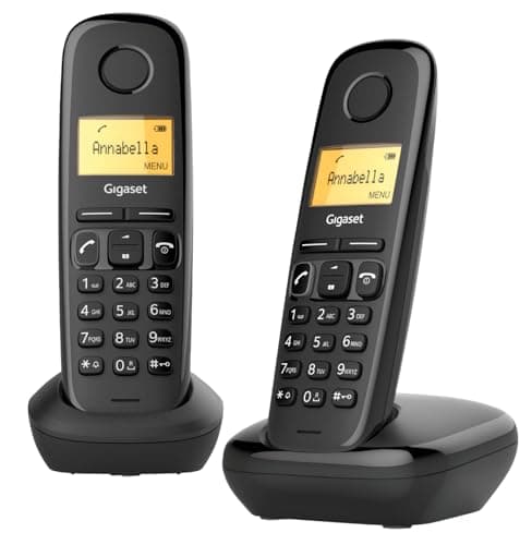 Image of Gigaset A170 Duo - Two Handsets - Cordless DECT Telephone - Illuminated Graphic Display - Simple Installation, Black [UK Version]