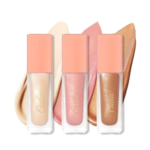 Image of Oulac Liquid Eyeshadow Satin Finish - Multi-Use Eyeshadow Primer & Liquid Blush | Blendable Smooth Eye Make-up, Crease-Resistant, Non-Greasy, Vegan, Cruelty-Free (SA01/SA02/SA04)