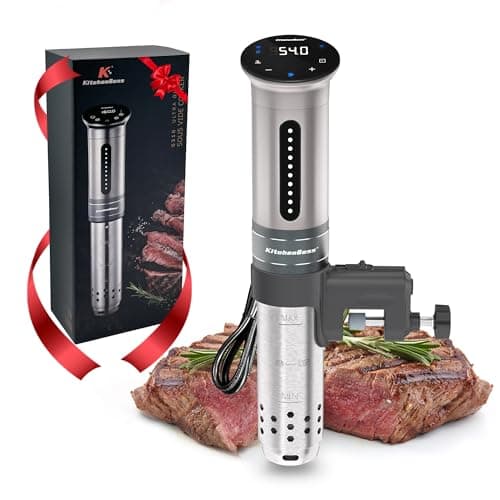 Image of KitchenBoss Sous Vide Cooker Ultra-Quiet Immersion-Circulator: Stainless Steel | G310 Silver Machine Brushless DC Motor |1100 Watts | IPX7 Waterproof
