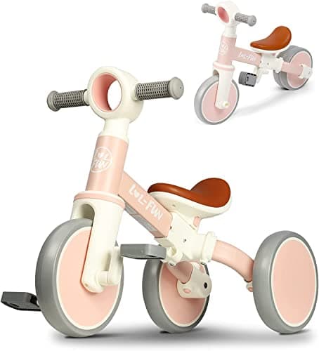 Image of LOL-FUN Toddler Balance Bike for 1 2 Years Old, 4 in 1 Kids Tricycle for 1 to 4 Years Old Boys Girls Gift Present, 3 Wheel Kids Trike Baby Bicycle with Removable Pedal