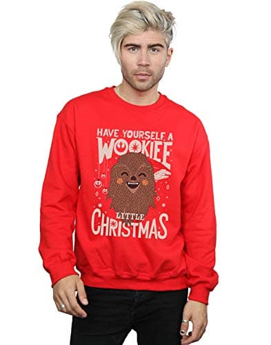 Image of Star Wars Men's Wookiee Little Christmas Sweatshirt Red XXXXX-Large