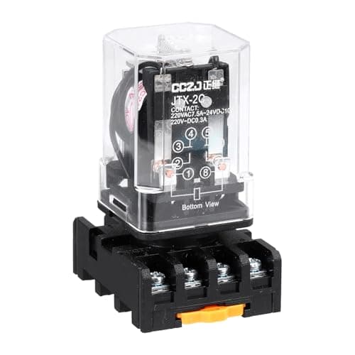 Image of sourcing map DPDT Electromagnetic Power Relay, AC 24V Coil 10A 8 Pin MK2P-I Small Relay with Plug-in Terminal Socket Base 2NO 2NC JTX-2C