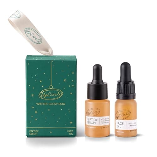 Image of UpCircle Winter Glow Duo – Peptide Serum and Face Oil Duo – Niacinamide, Tripeptide + Coffee Oil – Boosts Collagen + Elasticity - Vegan + Cruelty-Free