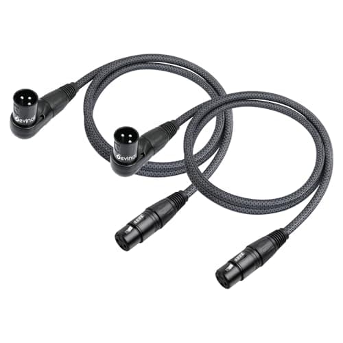 Image of Devinal Right Angle XLR Cable, Adjustable Right-Angle Male to Straight Female Microphone Cord, 90 Degree XLR Mic Adapter for Sound Devices Mixer Recorder, 3.3 FT (2-Pack)