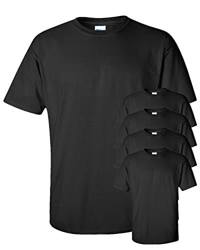 Image of Gildan Men's Seamless Double Needle T-Shirt, Black, 4XL. (Pack of 5)