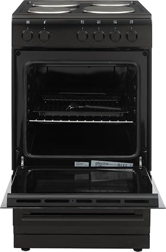 Image of Electra 50cm Electric Cooker with Solid Plate Hob - Black - A Rated