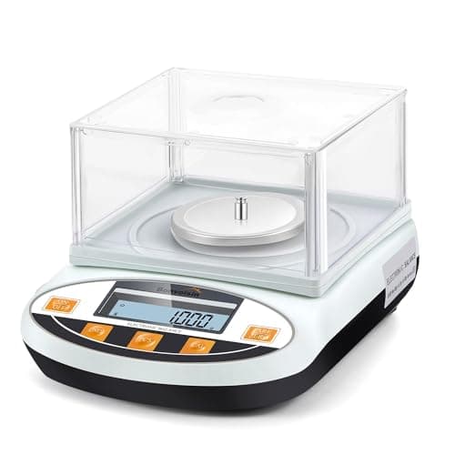 Image of Bonvoisin Analytical Balance 100g/0.001g, Precision Lab Scale with Windshield, 1mg Readability, Stainless Steel Pan, 13 Units, Tare & Counting Functions, Factory Calibrated for Lab, Jewellery & Gold