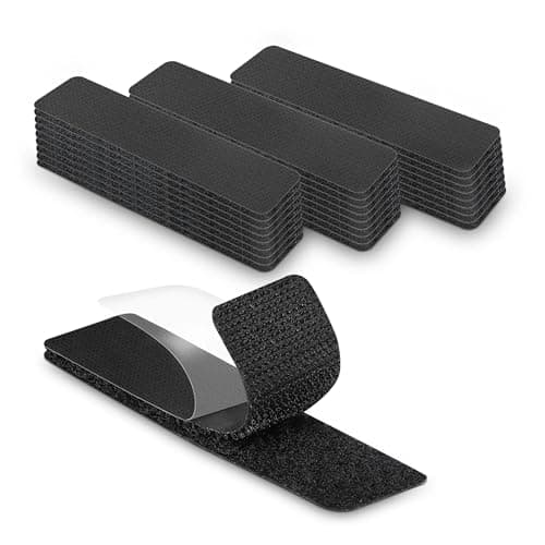 Image of Boulton Hook and Loop Strip Tape 1x4 inch – Pack of 20 | Sticky Back Hook and Loop Tape Strip | Stick On Strips Self Adhesive Strips Fastening Hook&Loop Pads Picture Hanging Adhesion