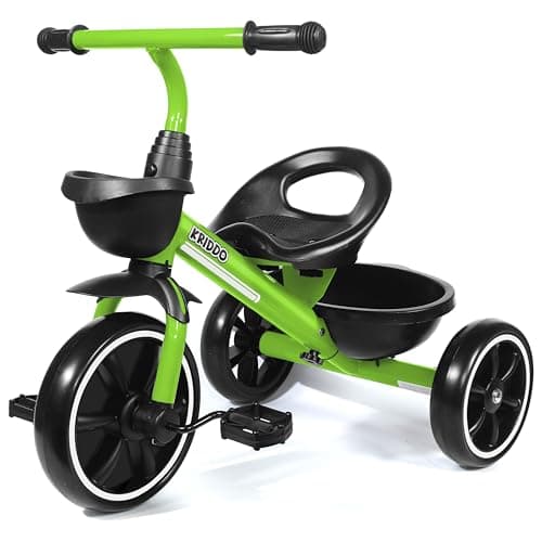 Image of KRIDDO Kids Tricycles Age 24 Month to 5 Years, Toddler Kids Trike for 2.5 to 5 Year Old, Gift Toddler Tricycles for 2-4 Year Olds, Trikes for Toddlers, Green