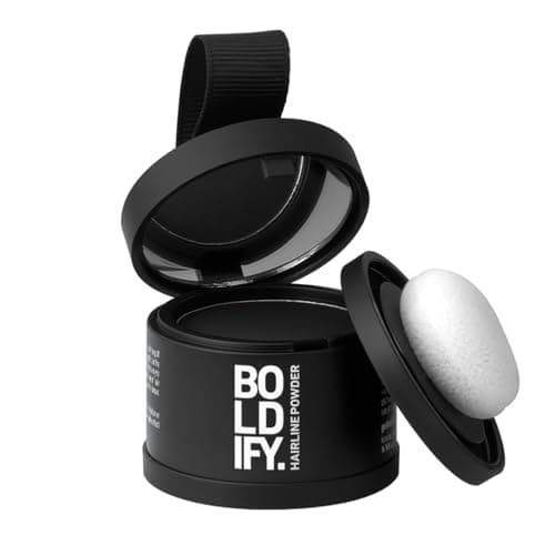 Image of BOLDIFY Hairline Powder - Root Touch Up Hair Color for Gray Coverage - Bald Spot Concealing Hair Powder for Women and Men - 24-Hour Stain-Proof - Black