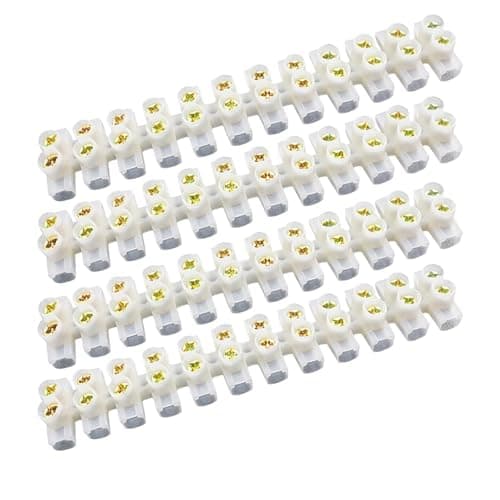 Image of 4 Pack 30A 12 Way Terminal Block Strips, 400V Electrical Wire Connectors, Compact & Durable Terminal Blocks for Home, Commercial, and Industrial Use