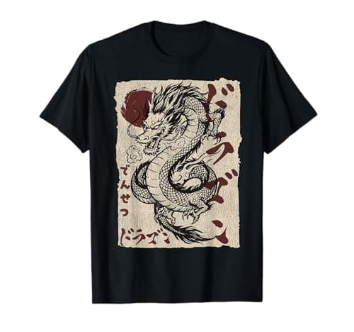 Image of Dragon Vintage Japanese Aesthetic Retro Anime Men Women Kids T-Shirt