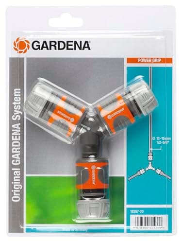 Image of Gardena Branch Set for 13 mm (1/2 inch) - and 15 mm (5/8 inch) - Water Hoses: Waterproof Branch connectors for a Simple Water Division (18287-20)