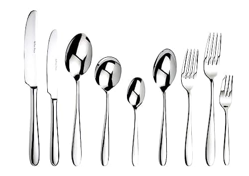 Image of Arthur Price Willow 76 Piece Cutlery Set, 18/10 Stainless Steel, Contemporary Style, Dishwasher Safe, for 8 People