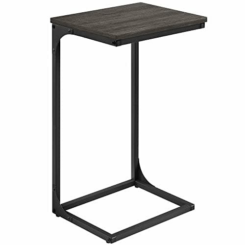 Image of VASAGLE C-Shaped Side Table, Bedside Table, Sofa Side Table, with Metal Frame, Industrial, for Living Room, Bedroom, Grey Oak and Black LET353B42