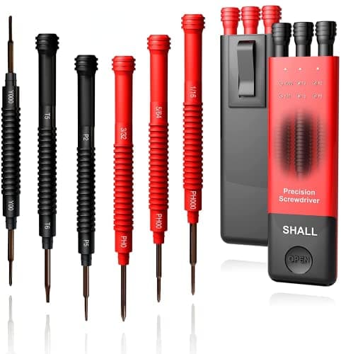 Image of Shall 6-Piece Precision Screwdriver Set w/ Case, 12-Size Magnetic Mini Screwdrivers, DIY Repair Tools Kit (Double-end Phillips/Slotted/Torx/Pentalobe/Triwing)