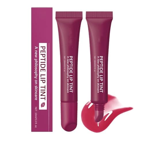 Image of 2 Peptide Lip Tint, 2024 New Hydrating Lip Gloss, Long-Lasting Lip Stain, Tinted Lip Plumper, Shine Moisturizing Lip Balm, Makeup Lipstick For Women, Girls