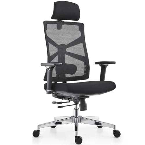 Image of HOLLUDLE Ergonomic Office Chair with Adaptive Backrest, High Back Computer Desk Chair with 4D Armrests, Adjustable Seat Depth, Lumbar Support and 2D Headrest, Swivel Task Chair, Black