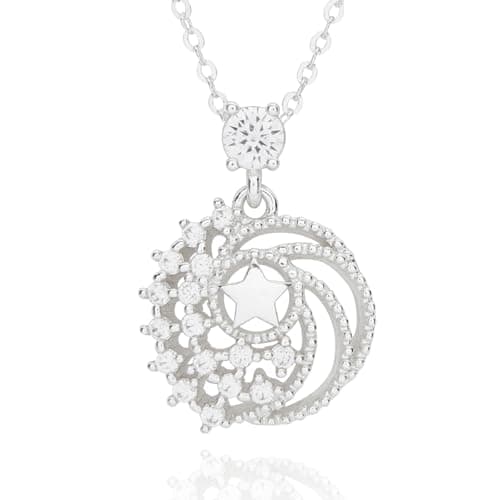 Image of equilibrium Celestial Star Sparkle Swirl Silver Plated Necklace