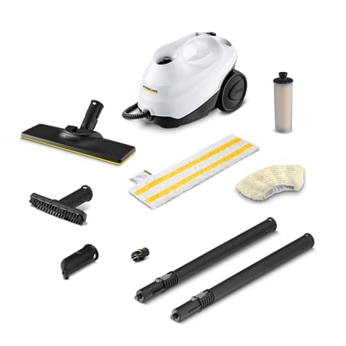 Image of Kärcher SC 3 EasyFix Steam Cleaner, 1900W, 3.5 bar, 1L, 75m², Heats in 30s, Includes Floor Cleaning Kit, Descaling Cartridge, Nozzles, White