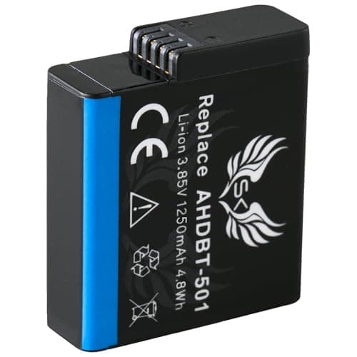 Image of SK Battery Replacement for GoPro | 1250 mAh | Go Pro Hero 2018 Hero 5 Hero 6 Hero 7 Black // AABAT-001 AHDBT-501 CS-GDB501MX Hero2018 Hero5 Hero7