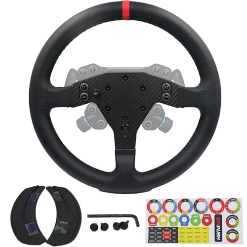 Image of Replace 13 inch lightweight Original Leather Steering Wheel Panel For Logitech RS Steering Wheel Hub; For Xbox Series X/S PS4 PS5 PC For Logitech G PRO (For Logitech G PRO)