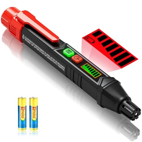 Image of Gas Leak Detector - YOJOCK Flammable Gas Detector with Acoustic & Visual Alarm for Methane, Propane & More (Red). Ideal for Motorhome & Home Use (Includes 2 Batteries)