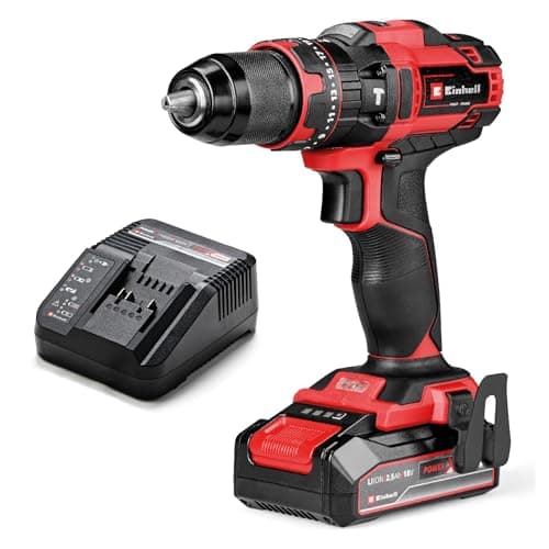 Image of Einhell Cordless Impact Drill Driver with Battery and Charger 18V Power X-Change, 44Nm, 3-in-1 Combi Drill, Hammer Drill and Screwdriver, Battery Powered Drill Set - TE-CD 18/44 Li-i