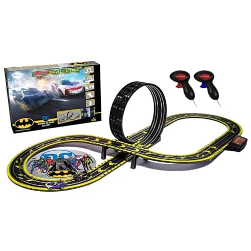 Image of Scalextric Micro Car Race Track Sets for Kids Age 4+ - Batman vs Joker Themed Construction Set, Battery Powered Racing, Slot Cars Kids' Play Vehicles - Mini Toy Tracks for Boys