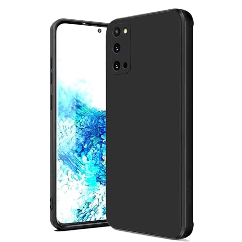 Image of Silicone Case for Samsung Galaxy S20, Shockproof Protective, Anti-Scratch Microfiber Lining, Soft Touch Gel Rubber Non-Fingerprint Case for Samsung S20 Black