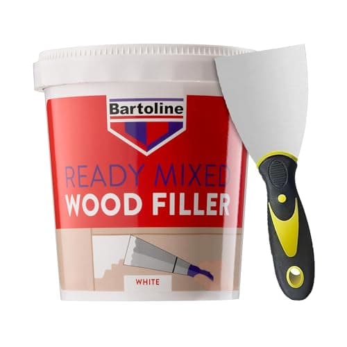 Image of Wood Filler White 500g – Interior & Exterior Quick-Drying, Weather-Resistant Wood Putty with Flexible 3" Filling Tool, Paintable, Repairs Cracks, Holes & Gaps