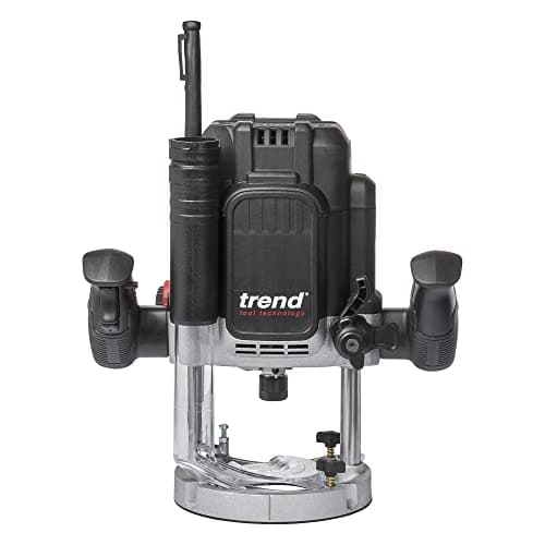 Image of Trend T12 1/2 Inch Variable Speed Workshop Router, Perfect for Lock Fitting, Worktop Joints & Timber Profiling, 2300W, 240V, Black, T12EK