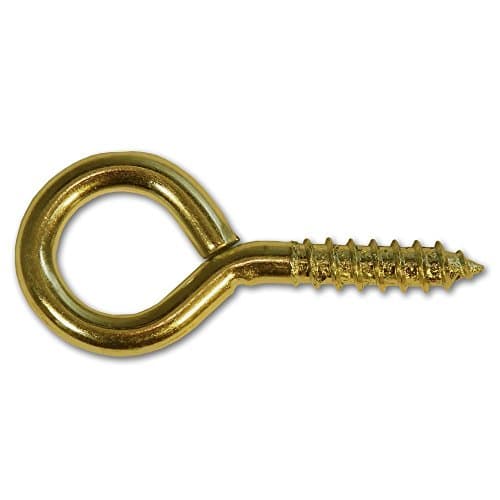 Image of Merriway BH02313 (25 Pcs) EB Picture Mirror Frame Screw-In Eye, Brass Plated 17mm (11/16 inch) - Pack of 25 Pieces