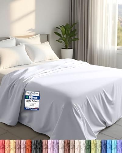 Image of Utopia Bedding - Flat Sheet King Size - OEKO-TEX Certified - Easy Care Soft Brushed Polyester - Microfiber Fabric - Wrinkle, Shrinkage, and Fade Resistant - White