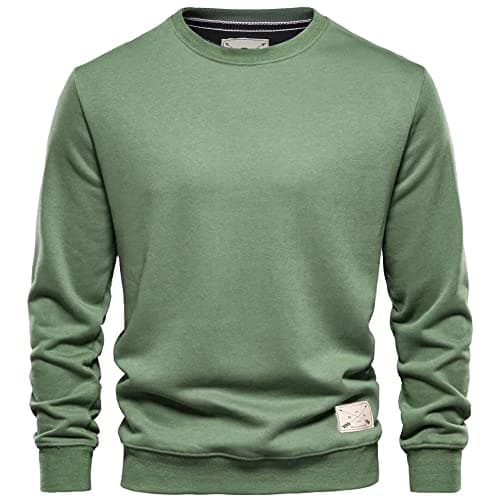 Image of Blu Apparel Mens Jumper Premium Branded Crew Neck Cotton Sweater Pullover Sweatshirt Jumpers for Men UK Black Navy Charcoal S M L XL 2XL (UK, Alpha, S, Regular, Regular, Green)