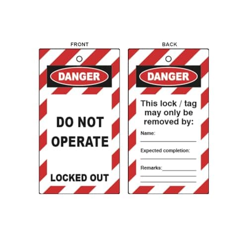 Image of Do Not Operate Lockout Tags - Pack of 10 | Heavy-Duty Safety Tags for Lockout Tagout Compliance | Industrial Workplace Safety