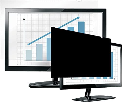 Image of Fellowes PrivaScreen Anti Glare Black Privacy Filter & Screen Protector For Laptop & Monitor, 19.5" Inches 16:9 Widescreen - Easy Attach & Removal With Quick Reveal Tabs