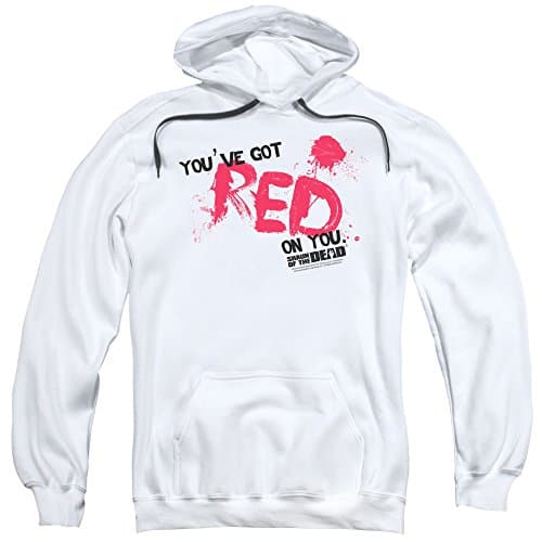 Image of Shaun Of The Dead - Mens Red On You Pullover Hoodie, X-Large, White