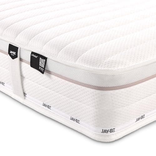 Image of JAY-BE Truecore 1000 Double Mattress, 21cm Thick, e-Pocket Sprung, Medium Firm Mattress, Sustainably Made in the UK, 4ft6 Double (190 x 135 x 21cm)