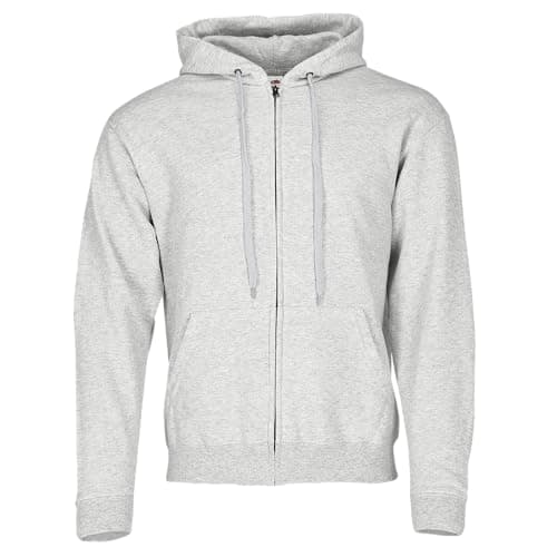 Image of Fruit of the Loom Mens Hooded Sweatshirt (S) (Heather Grey)